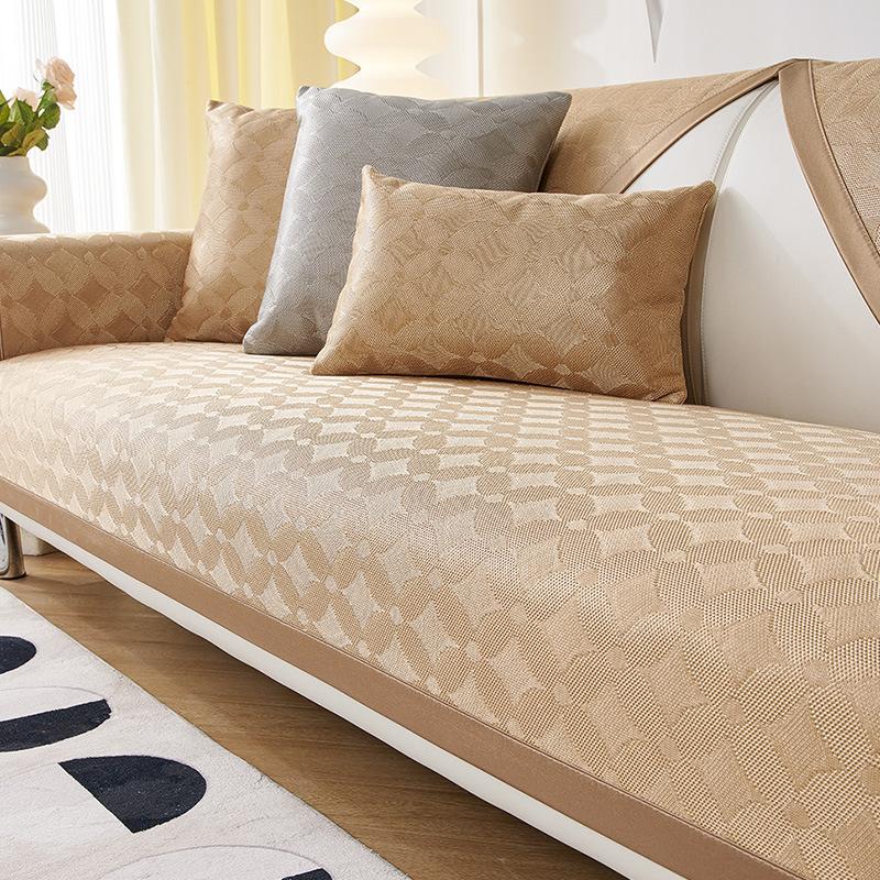 Ice Silk Sofa Cushion Summer Summer Summer Summer Summer Mat Cushion Simple Modern Solid Color Non-Slip Sofa Cover Cover Cloth