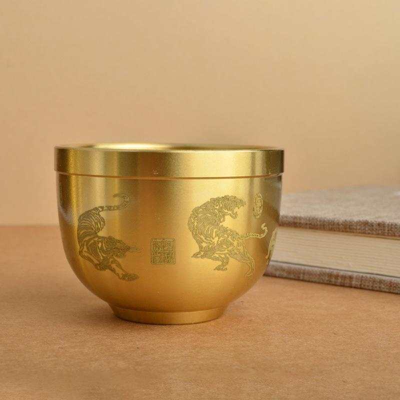 Feng Shui Treasure Bowl Vat Brass Copper Offering Bowl Small Serving Dessert Bowls Wealth Figurine Attract Wealth And Good Luck
