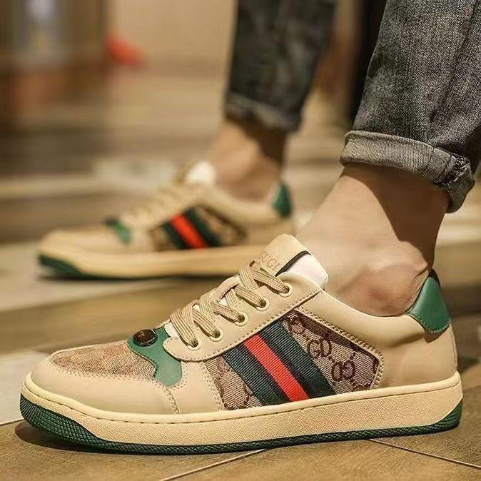 New retro casual board shoes fashion color blocking dirty shoes soft soles comfortable and breathable men's shoes