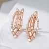 Rose Gold Color Ethnic Bride Drop Earrings For Women Hollow Pattern Natural Zircon Accessories Daily Fine Jewelry