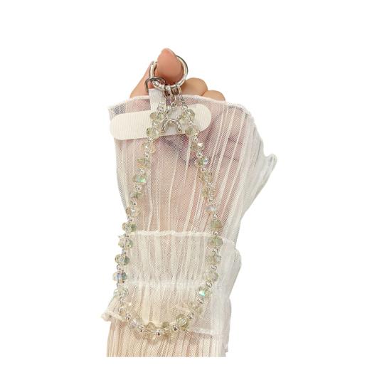 Yousheng Faux Crystal Phone Strap with Detachable Chain Glamorous Phone Lanyard & Purse Charm Adjustable Wrist Chain Fashionable Pendant Bag