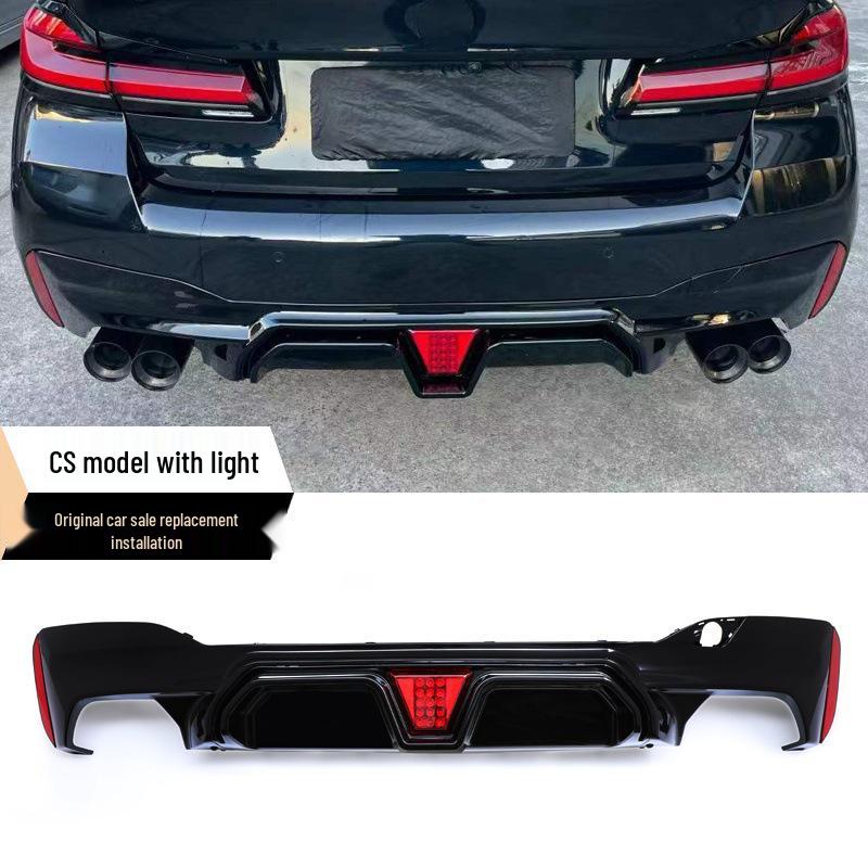 Compatible BMW New 5 Series Front & Rear Lip Kit (525/530Li) - Black Warrior MP Modification Kit.