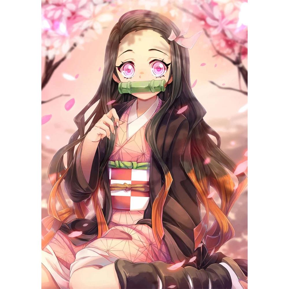 Demon Slayer Diamond Painting Ful Square Round Drills Anime Rick Mosaic Picture DIY Art Home Decoration 5D New