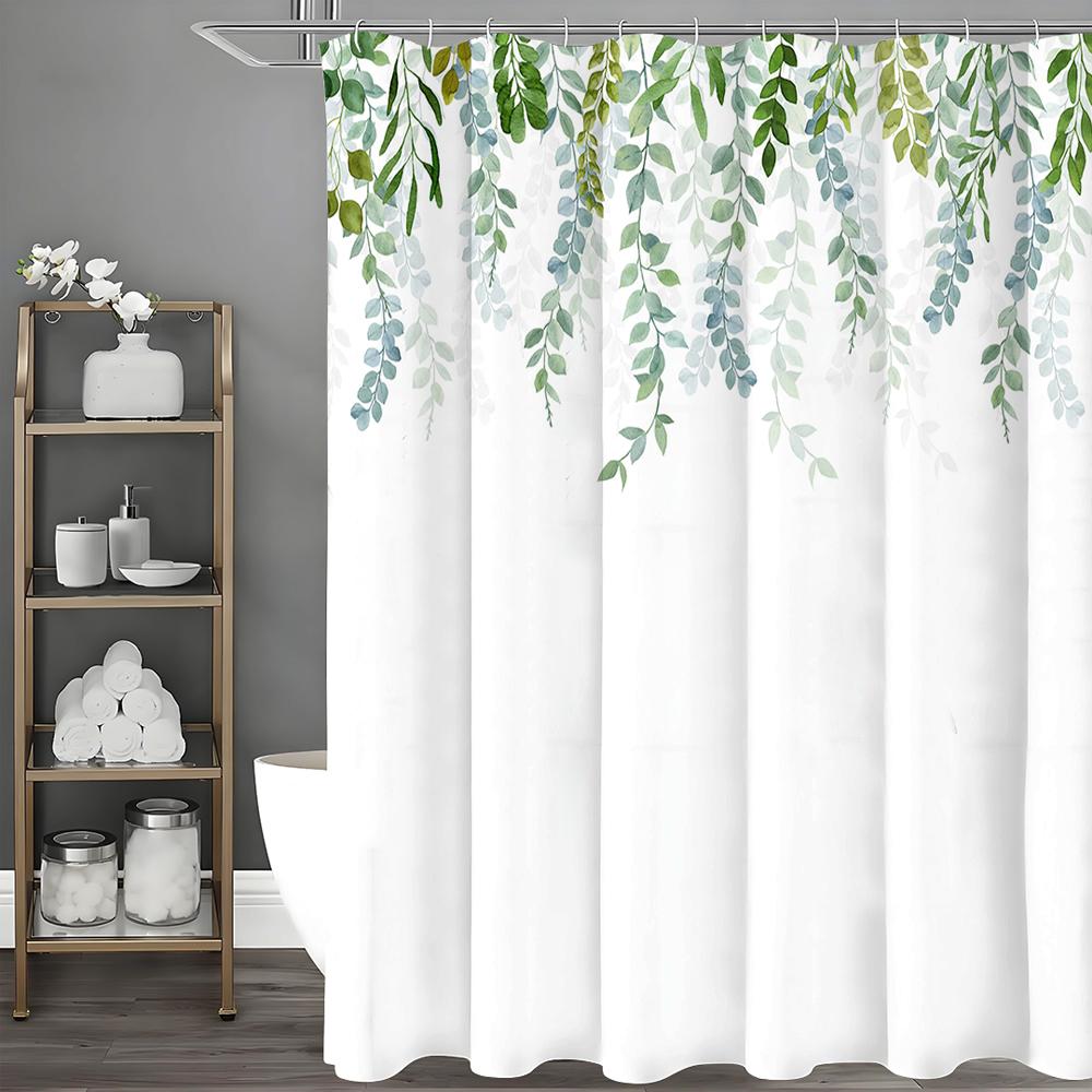 

Занавеска для душа «Свежий зеленый лист», Декоративная занавеска для душа для ванной, Водонепроницаемая занавеска для душа с крючками 90*180cm