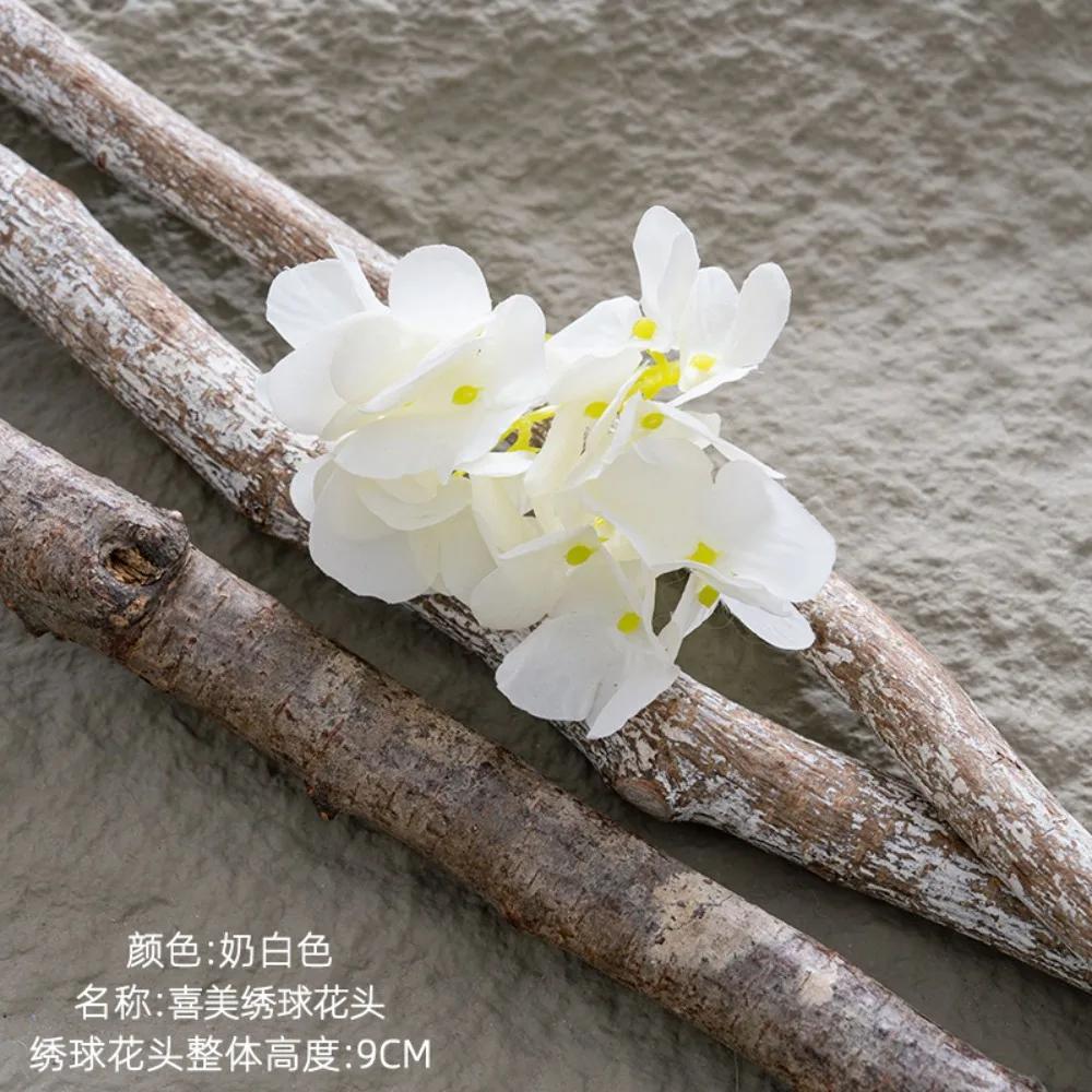 10PCS Hydrangea Head INS Style Artificial Flowers and Green Plants Wholesale Wedding Fake Flower Decoration Decoración Hogar