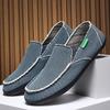Men’s Outdoor Canvas Shoes Moccasins Driving Shoes Comfort Grey Casual Plus Size  Slip On Wide Head Shoes for Farther