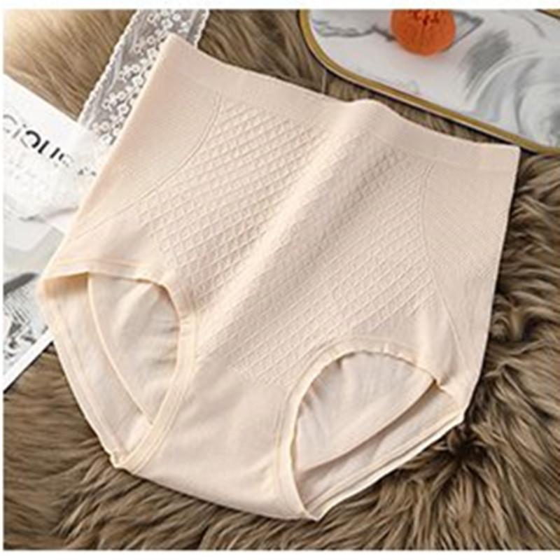 

Женское нижнее белье с высокой талией и бесшовной моделирующей вставкой - Дышащее и мягкое нижнее белье с приподнятыми ягодицами, Комфортное нижнее белье one size телесный