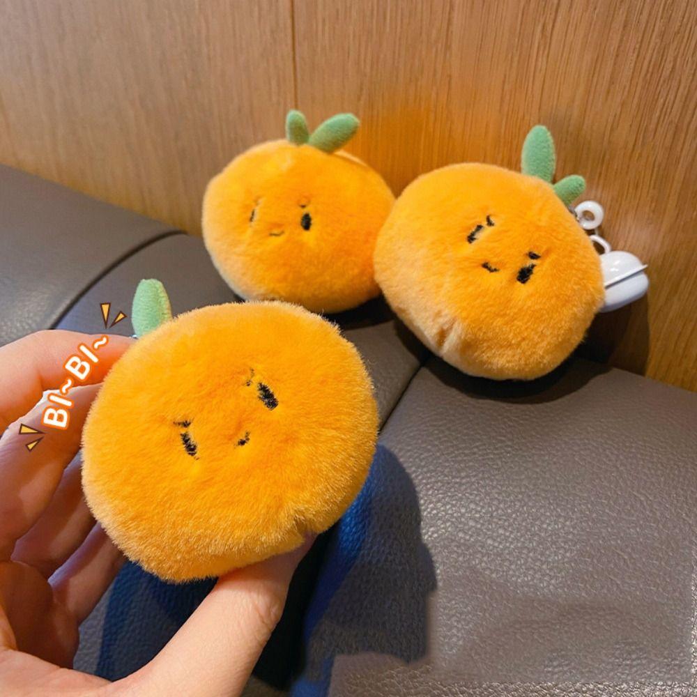 Bag Hanging Tangerine Plush Keychain Fluffy Tangerine Car Key Ring  Backpack Decor
