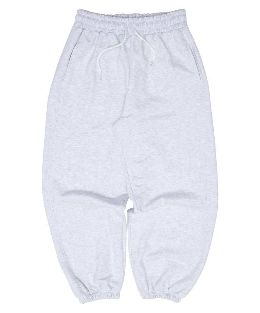 PAPERBOY Balloon Wide Curve Jogger Pants - White Melange