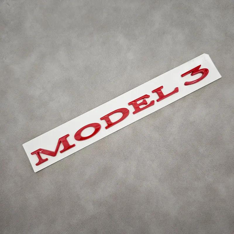 3D ABS Black Model 3 Letters Logo Car Rear Trunk Badge Sticker For Tesla Model 3 X S Y Auto Decal Accessories