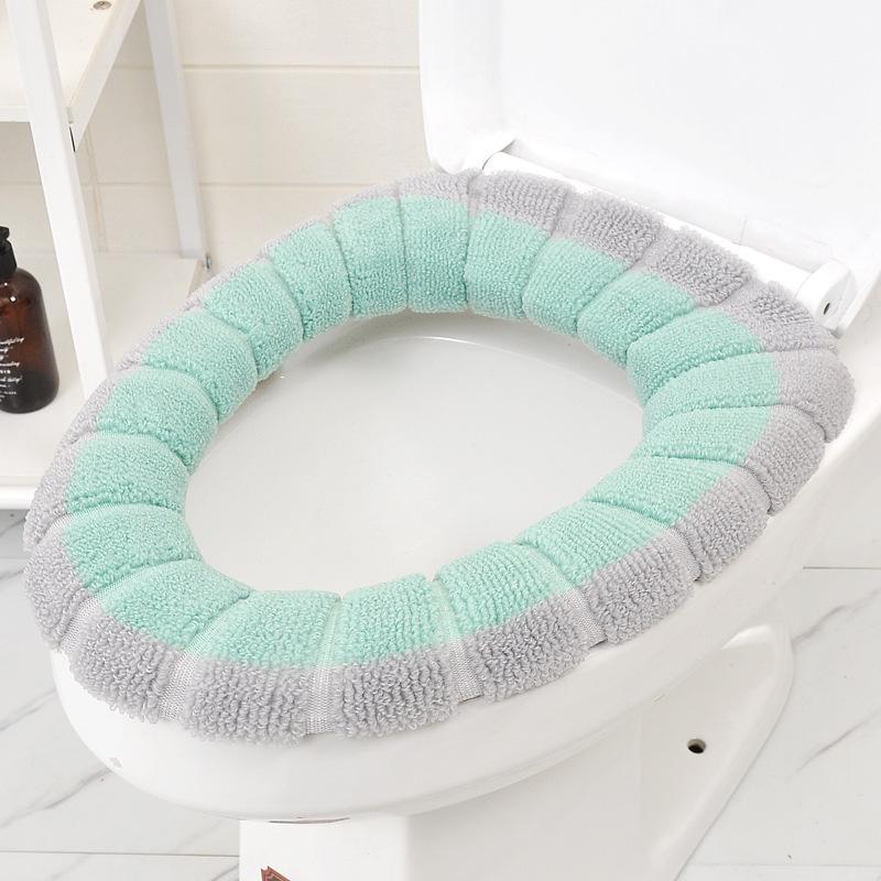 O-Shape Dirt-Resistant Plush Toilet Seat Mat with Handle