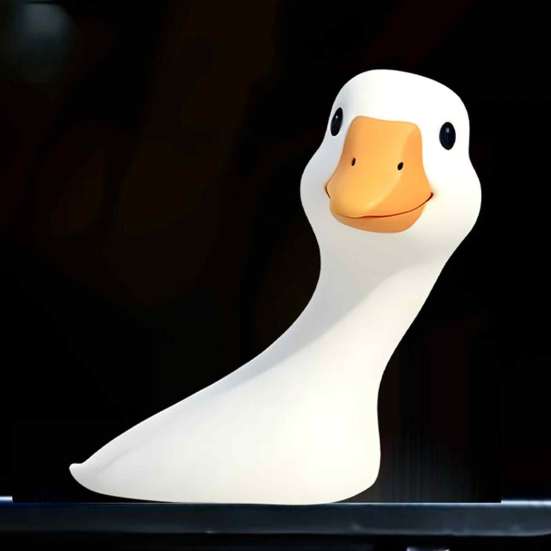Transparent Pattern Decal Cartoon Big White Goose Static Sticker, Removable PVC Decorative Creative Store Window Sticker Decal, Reusable Film for Home