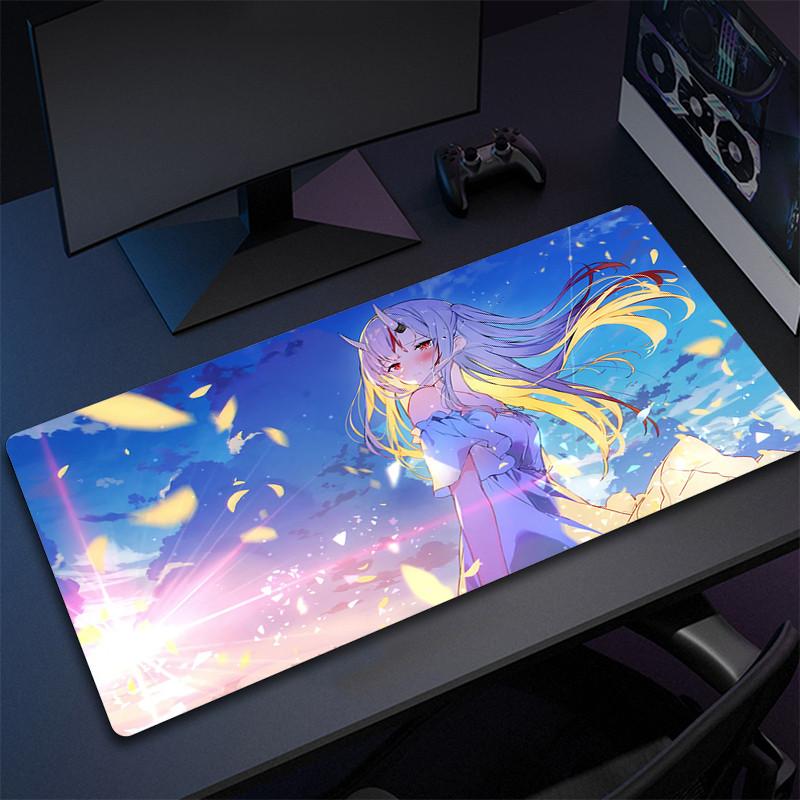 Anime Locking Edge Mousepad Computer Keyboard Mat Hololive Large Gaming Mouse Pad XXL Nakiri Ayame Mouse Mat Gamer Keyboard Pads