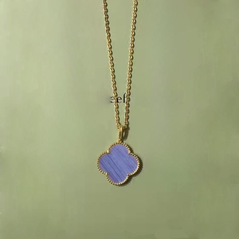 

Изящный четырехлистный клевер 25 мм Складной Носимый Двойная цепь Два способа ношения Цепочка для свитера Женская Легкая Роскошь Ins Ожерелье Gold plated 18K