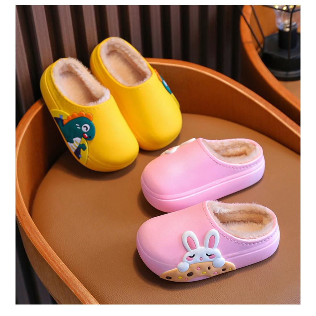 Children's Cotton Slippers In Winter, Indoor Anti Slip and Warm, Waterproof and Soft Soled for Boys and Girls, Home Furnishings, Wearing Cotton Shoes