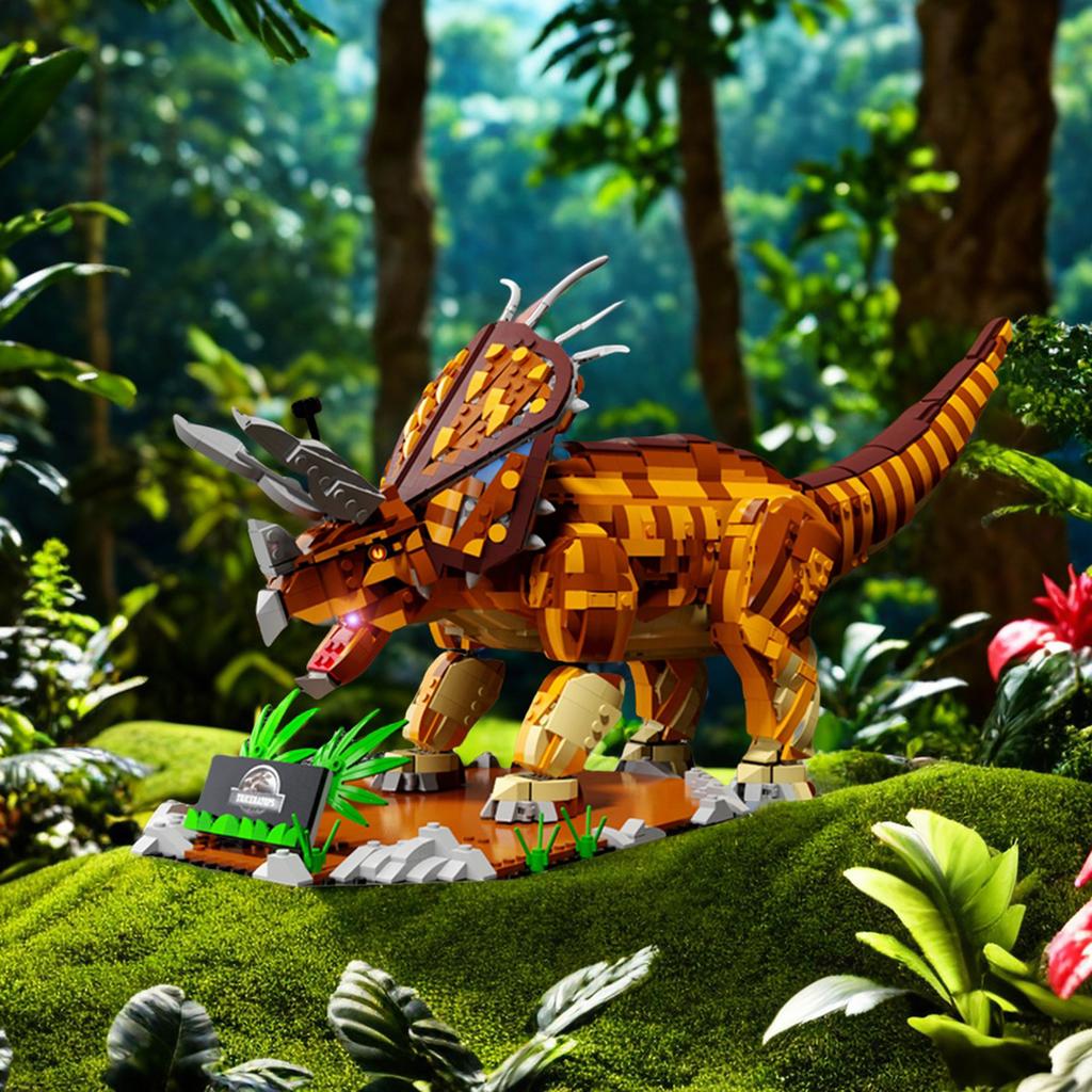 2116PCS Dinosaur Building Blocks Toys Model Large Size Triceratops Assemble Puzzle Bricks Toy Sets For Kid Ornament Gifts
