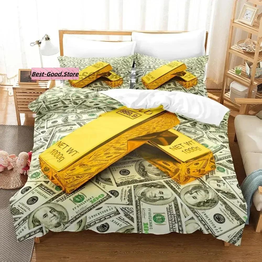 Dolar Beding Set Single Twin Ful Quen King-Sized Dimensionsd Dimensions Bed Linen Set Aldult Kid Bedrom Duvetcover Sets 3D Print Money bed shet set