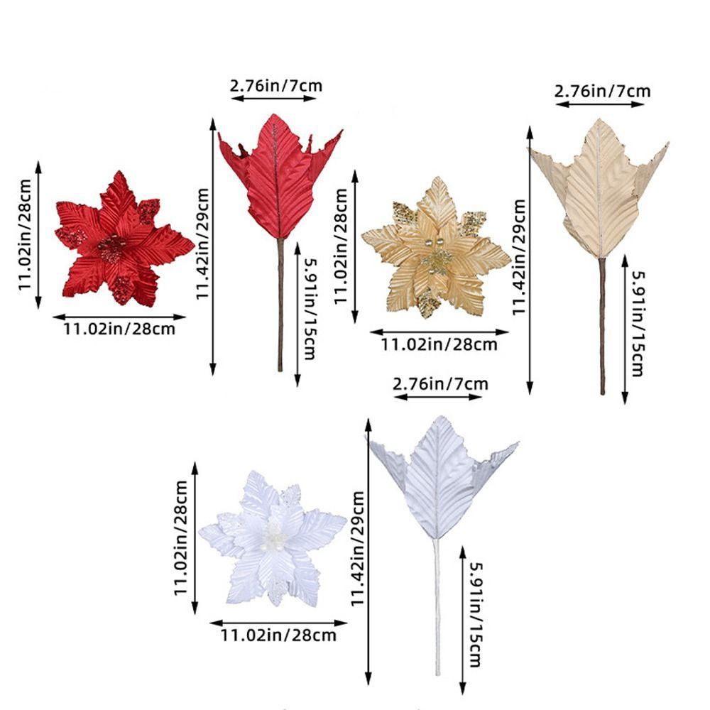 Large Christmas Glitter Flower Simulation Christmas Tree Decorations  Wedding Decor