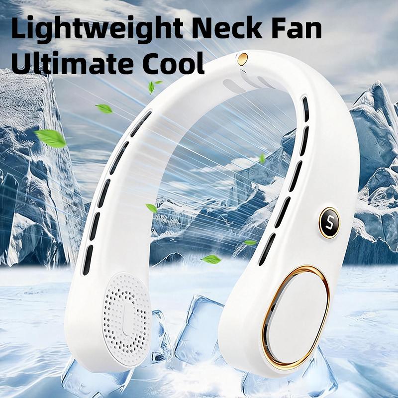 Portable Neck Fan, Hands Free Bladeless Fan, 5 Speeds, 3000 mAh Battery Operated Wearable Personal Fan, Twistable, Rechargeable