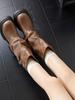 Thick-soled Retro Pants Long Tube Knight Boots Women's Shoes 2025 New Autumn and Winter Brown Pile Boots Medium Tube Long Boots