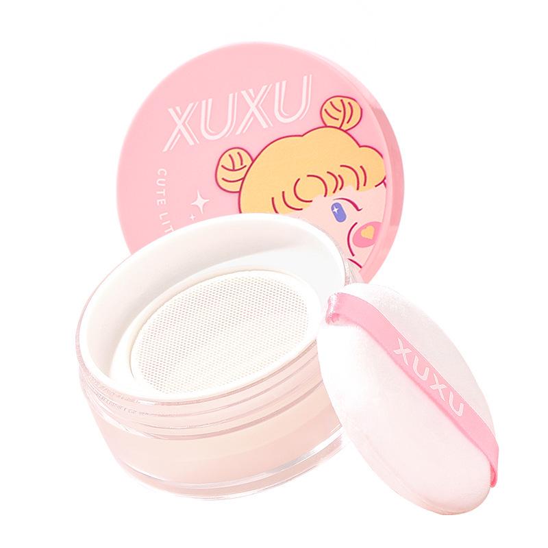 XUXU Vitality Refreshing Long-lasting Oil Control Setting Powder for Women – Loose and Compact Concealing Formula.