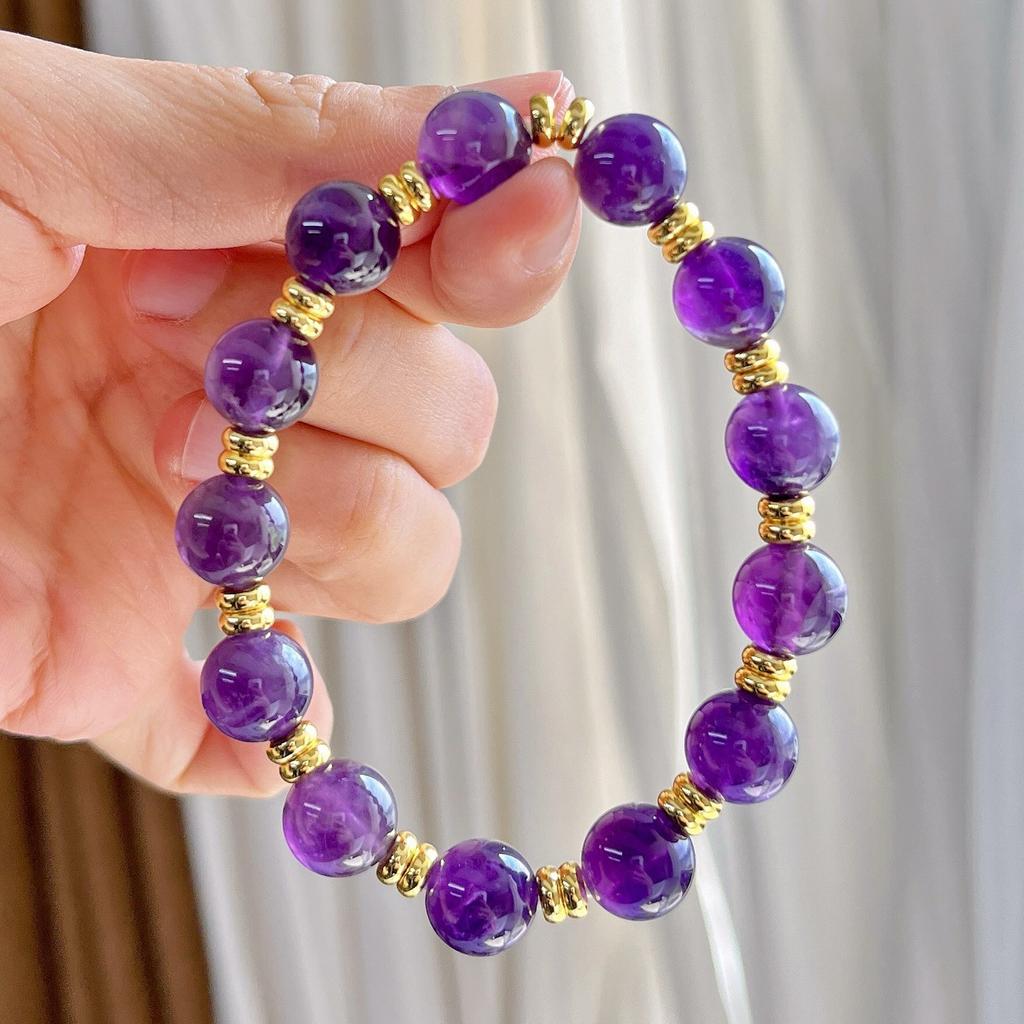 10Mm Natural Royal Purple Grape Amethyst Bracelet Bracelet Jewelry