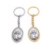 Ancient Oval Virgin Holy Father Saint Benedict Exorcism Ancient Silver Pendant Catholic Relic Keychain Religious Ornaments Church Gifts