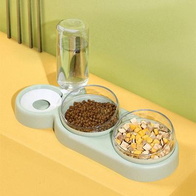 Μπολ για γάτες για κατοικίδια Αυτόματη τροφοδοσία Μπολ για γάτες για σκύλους με σιντριβάνι νερού Διπλό μπολ Ανασηκωμένη βάση για γάτες