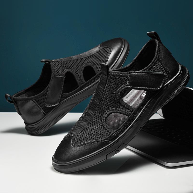 Hot Sale Mens Summer Sneakers Outdoor Men Beach Sandals Handmade Man Mesh Shoes Hollow Out Footwear New Breathable Casual Shoes