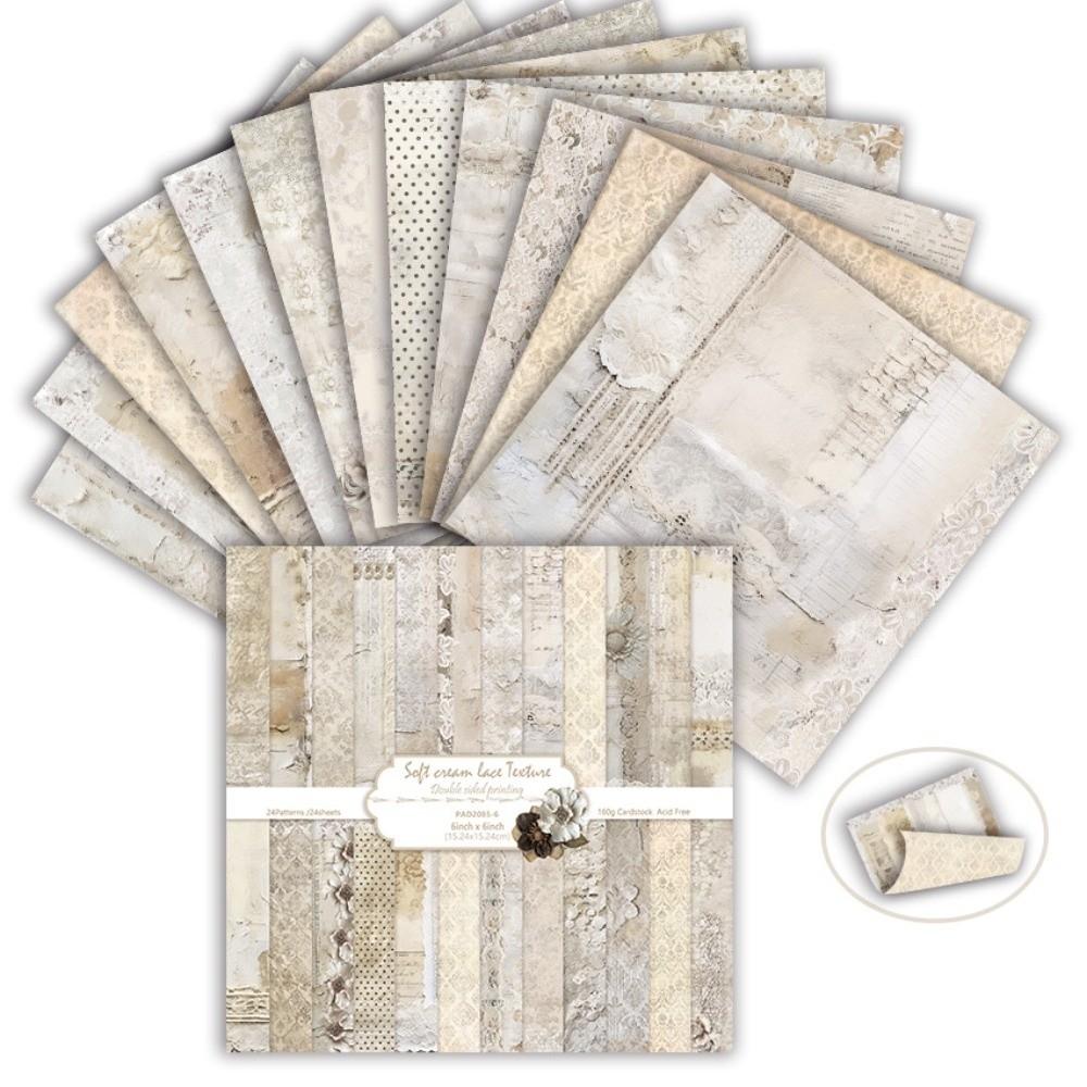 24 Blatt Blumendruck Scrapbook-Papier 6 Zoll Hintergrundpapier Dekoratives Papier Bastelbedarf DIY