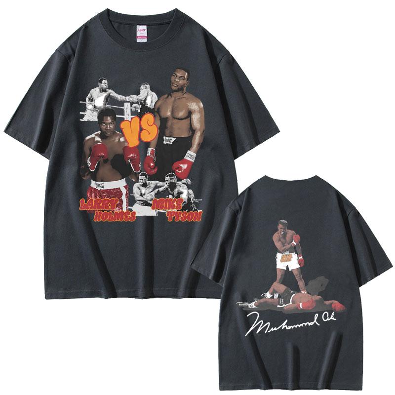 2025 Summer Mike Tyson Double Sided Tshirts Men Women Cotton Casual Oversized Mens Fashion Vintage Boxing T Shirt Streetwear