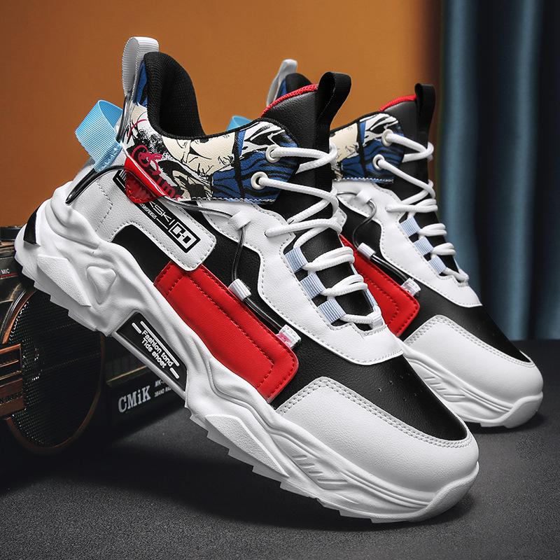 

Мужская обувь осень 2024 повседневная для старшеклассников для бега универсальная спортивная с высоким верхом студенческая баскетбольная для папы на платформе спортивная трендовая обувь 44