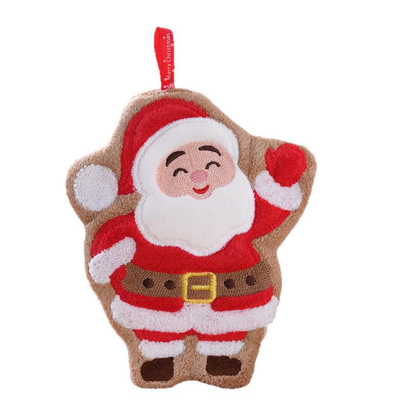 Coral Fleece Christmas Lint-Free Absorbent Hand Towel for Kitchen & Bathroom