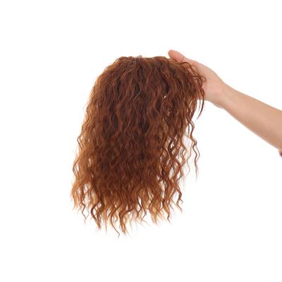 Parrucca corta riccia Ondulazione dell'acqua Ristampa Blocco con frangia ordinata Parrucche da donna Capelli sintetici Testa in testa Invisibile naturale