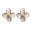 1 Pair Stud Earrings Lucky Clover Shape Fine Workmanship Ear Studs Light Luxury Earrings Jewelry Gift