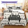 Shiba Inu Pattern Bedding Quilt Set Quilt Cover Pillowcase Home Decoration Birthday Gift (1 * duvet cover + 2 * pillowcase, without core)