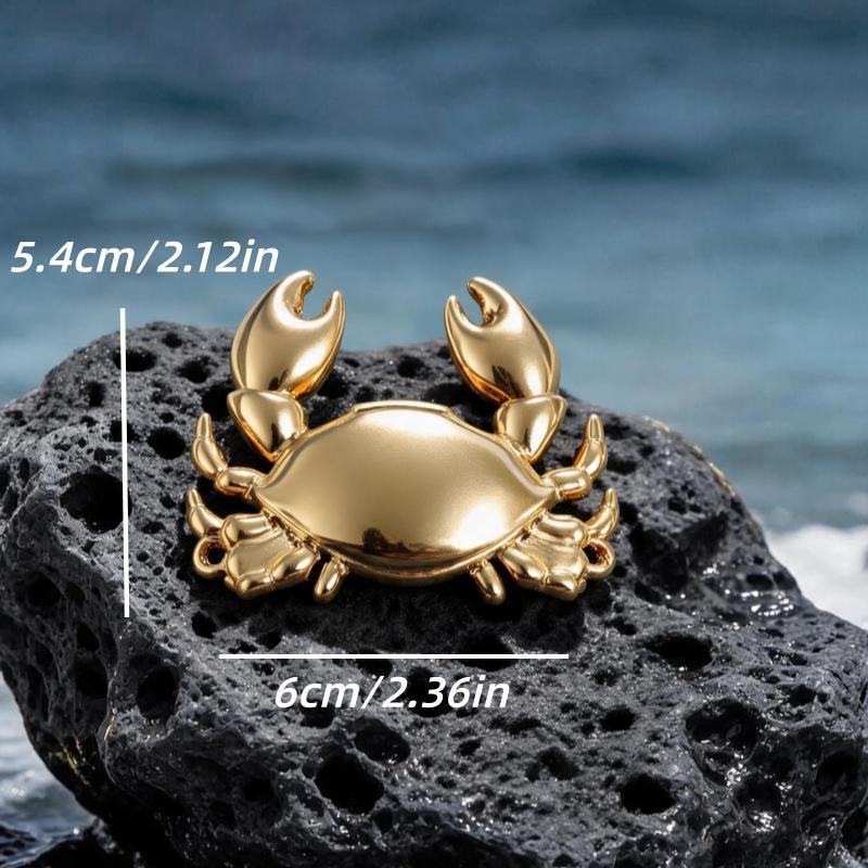 Retro Ocean Crab Animal Metal Brooch Fashion Shaped Lapel Pin 1Pcs Durable Decor for Daily Wear Party Costume Friend Gift