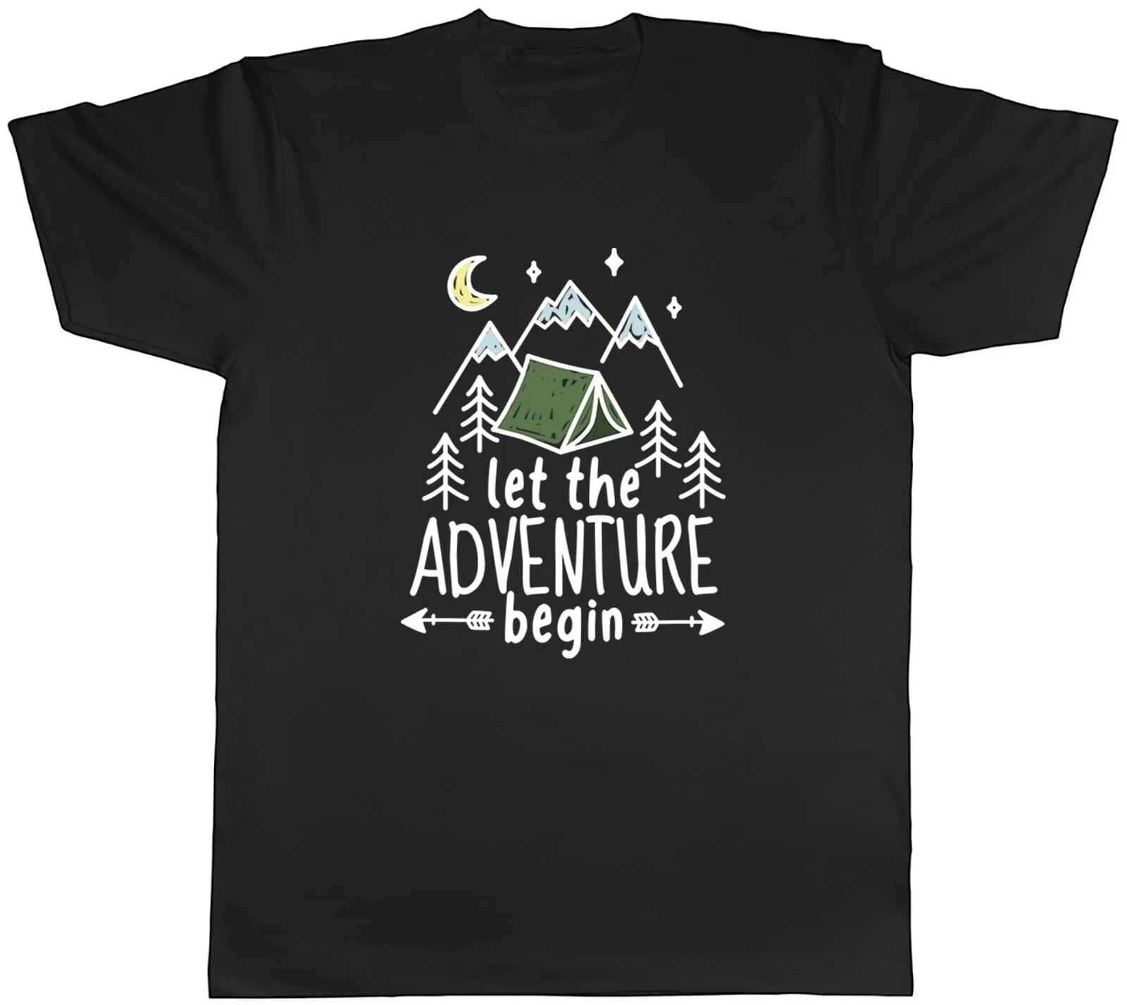 Let The Adventure Begin Mountain Travel Mens Unisex T-Shirt Tee Gift XXXL