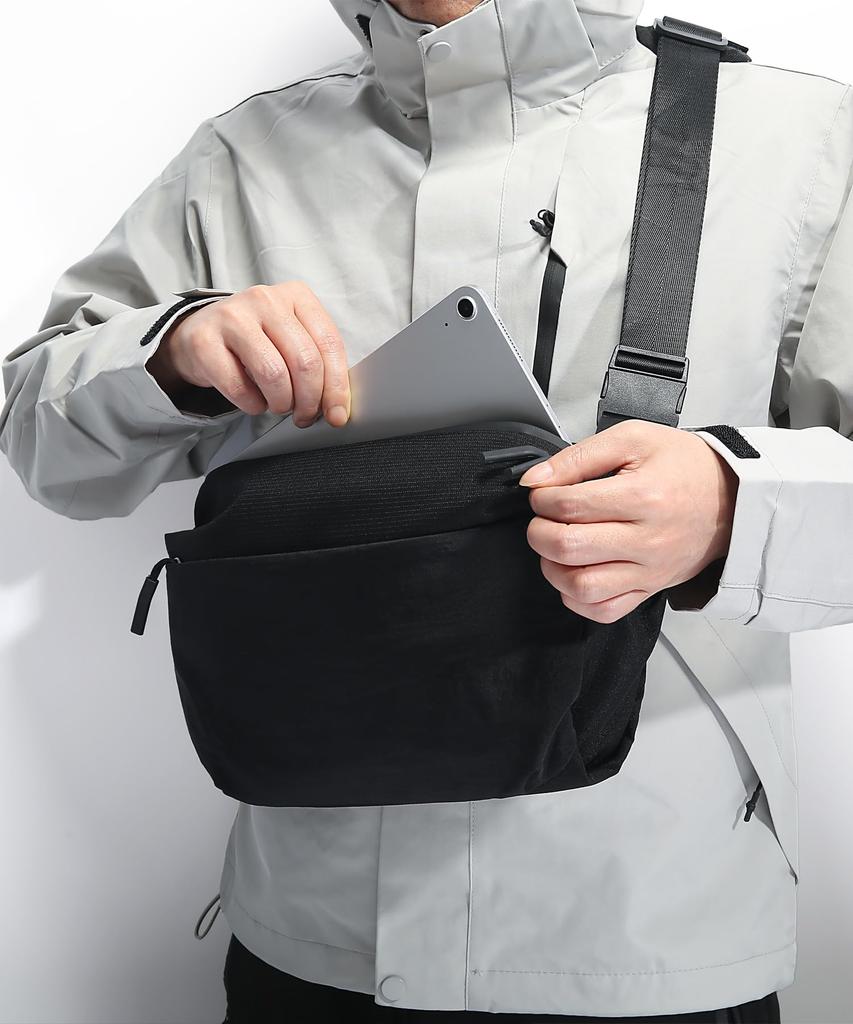 Sollman Large Capacity Waterproof Shoulder Crossbody Multifunctional for Outdoor Activities and International Black Men's Bag/Body Bag, Bag, Travel,