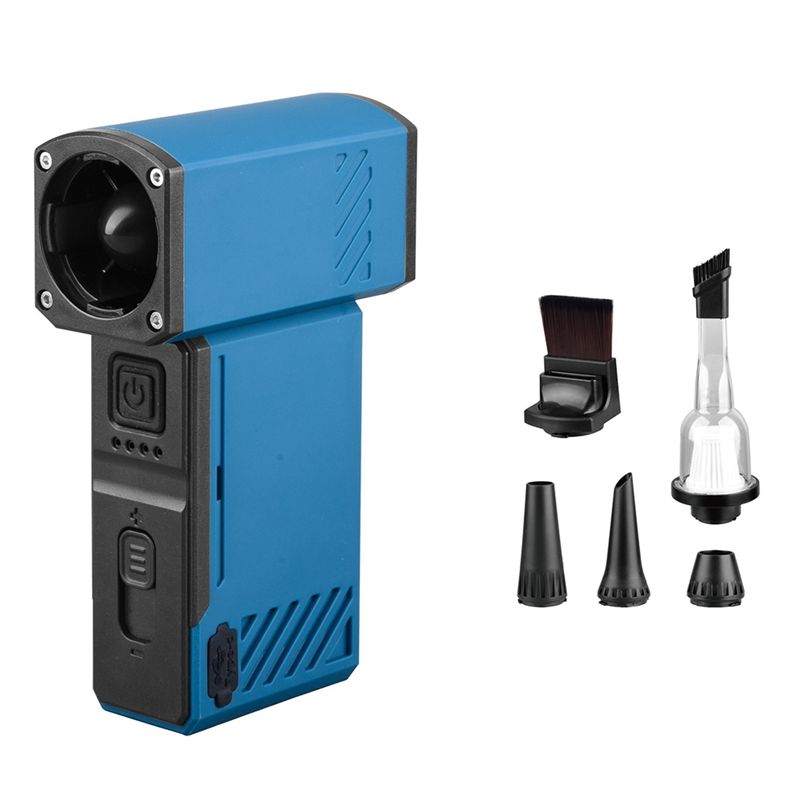 

High Power 130000RPM Outdoor Handheld Fan Turbofan Violent Fan Motor Portable Vacuum Cleaner And Dust Blower B-B61B синій