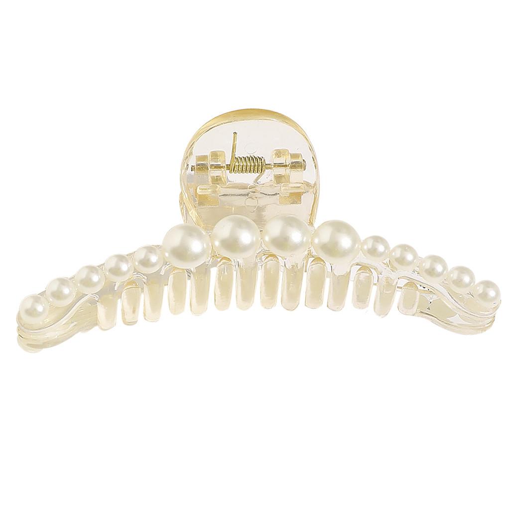 Champagner Große Perlen Acryl Haarspangen Groß Größe Make-up Haarstyling