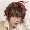 Men Anime Cosplay Wig Male Short Straight Costume Synthetic Hair Cause Wigs Heat Resistant Synthetic Scalp Hair