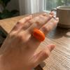 Gold Plated Brass Enamel Ring Enamel Drip Glaze Finger Ring Fashion Open End Ring  For Women