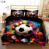 Cool Football 3d Stereo Printing Quilt Cover Pillowcase Children's Room Bedding Set 100% Polyester 3 Pieces Can Be Customized