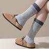 5Pairs/Set Embroidery Bow Kids Socks Spring Autumn Children Middle Tube Socks Girl Calf Stockings Soft Cotton Baby Socks