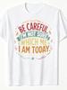 Men's Plus Size Funny Quote T-Shirt Retro Be Careful I'M Not Sure Which Me I Am Today Graphic Print, Casual Street Style Tee for Everyday Wear