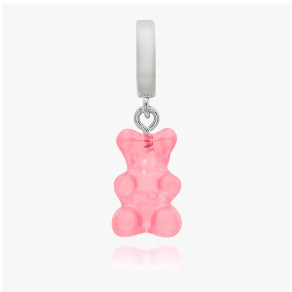         Nostalgia Bear Bubblegum Pave Connector Silver                         