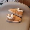 Kids Casual Shoes 2024 New Winter Shoes for Children Khaki Beige Versatile Boys Girls Warm Fashion Outdoor Cotton Shoes Non-slip