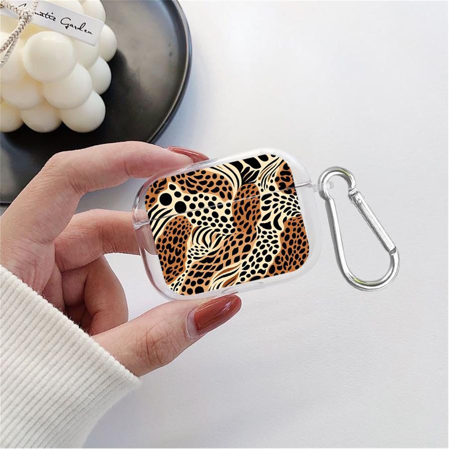 Case For Airpods Pro3 3 2 4 Pro 1 Pro2 Clear Earphone Cases Cover Leopard Print
