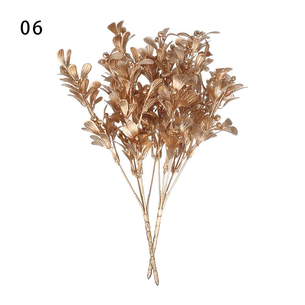Plant Home Decorations Gold Silver Christmas Artificial Flower Simulation Leaf Artificial Plant